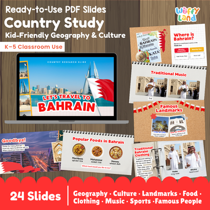 Bahrain Country Study Kid Friendly Geography & Culture PDF Slides