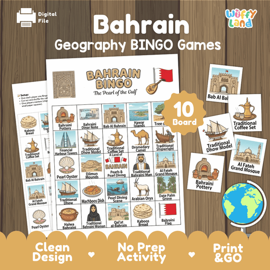 Bahrain Geography Bingo Game Printable Activity