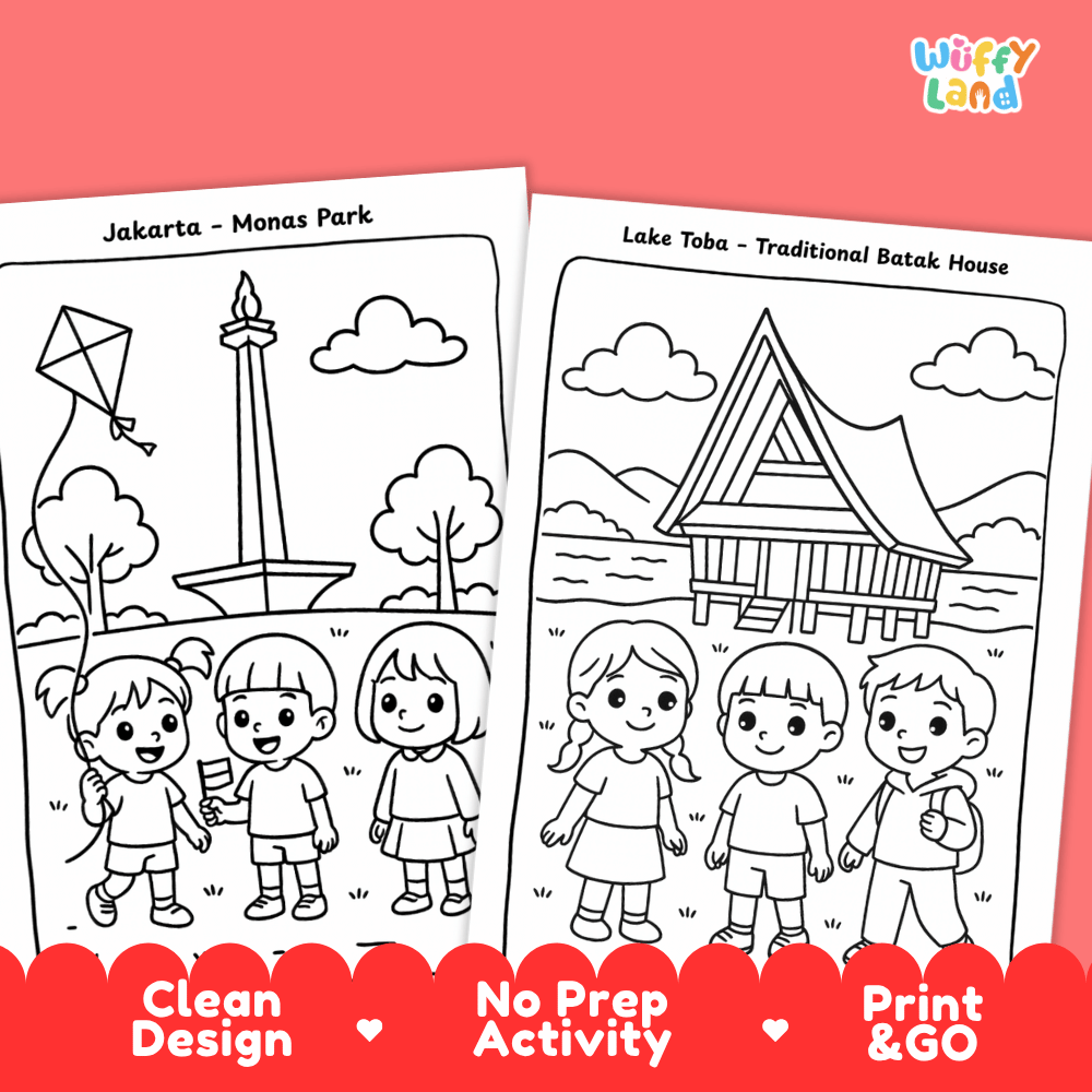 Indonesia Geography Coloring Pages Worksheets
