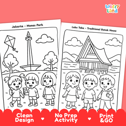 Indonesia Geography Coloring Pages Worksheets