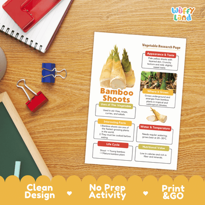 Bamboo Shoots Research Activity Worksheet Science Vegetable Asian Food Plant Cycle