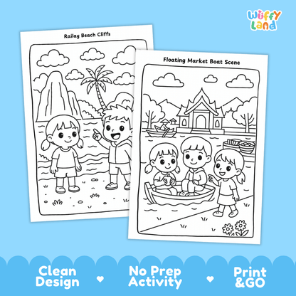 Thailand Geography Coloring Pages Worksheets