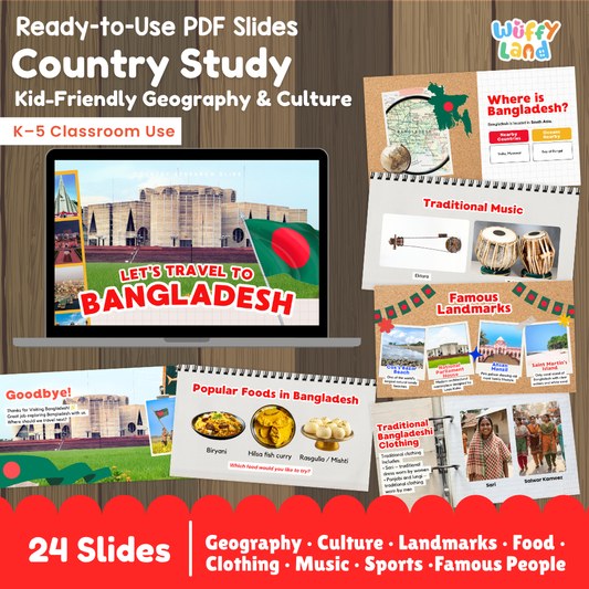 Bangladesh Country Study Kid Friendly Geography & Culture PDF Slides