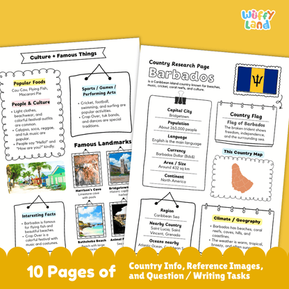 Barbados Country Research Project Worksheets and Activity Pages