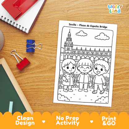 Spain Geography Coloring Pages Worksheets