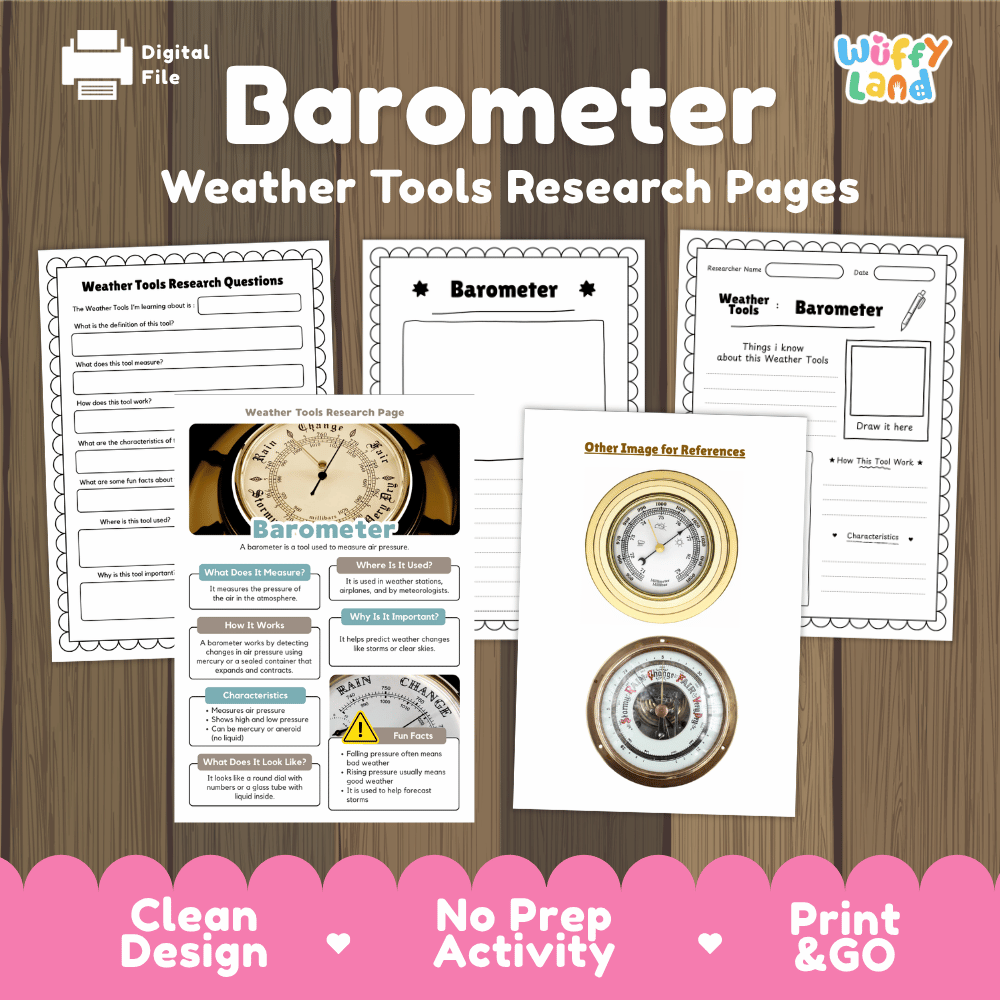 Barometer Weather Tools Research Pages Worksheets Weather Science Activity