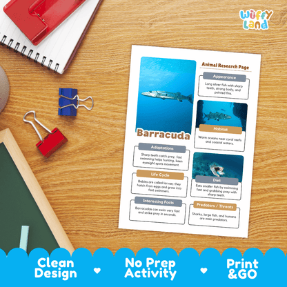Barracuda Animal Research Page Worksheets
