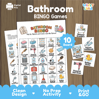 Bathroom Bingo Games Printable Daily Hygiene Activities