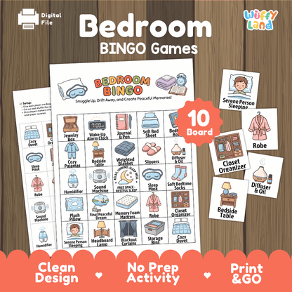 Bedroom Bingo Games Printable Everyday Items Activities