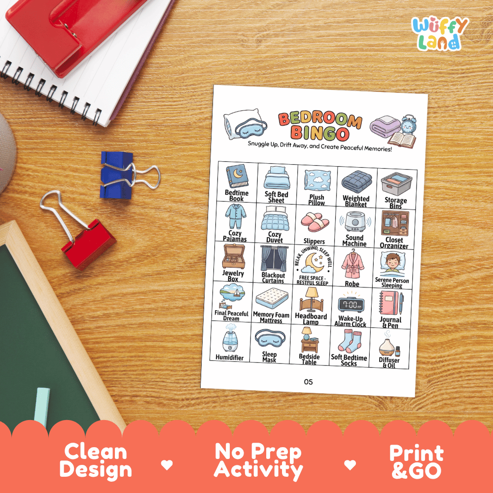 Bedroom Bingo Games Printable Everyday Items Activities