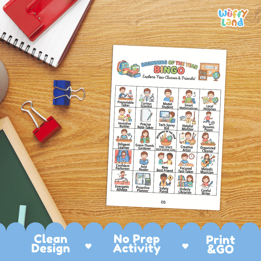 Beginning of the Year Bingo Games Printable Back to School Activities