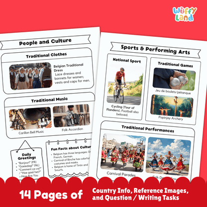 BELGIUM Country Study | Geography Research Project & Printable Worksheets