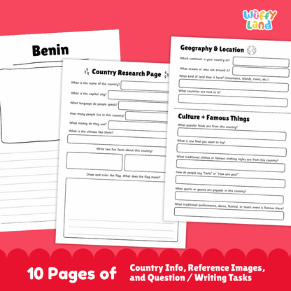 Benin Country Research Project Printable Worksheets and Activities