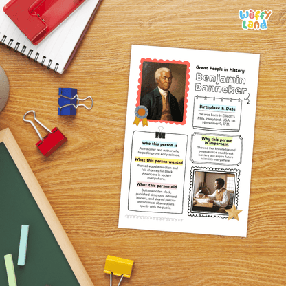 Benjamin Banneker Famous People Research Page Worksheets and Biography Activity