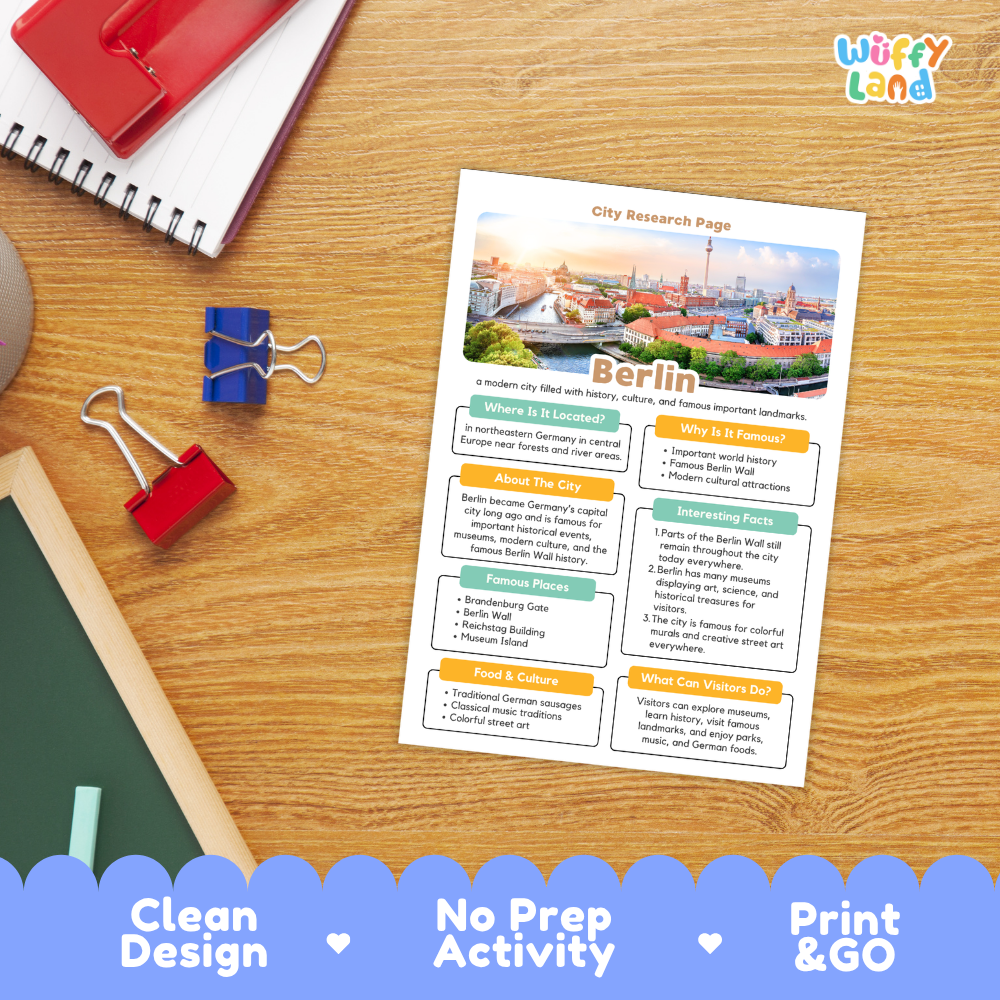 Berlin City Research Page Worksheets and Fact Sheet Activity