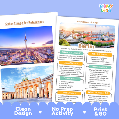 Berlin City Research Page Worksheets and Fact Sheet Activity