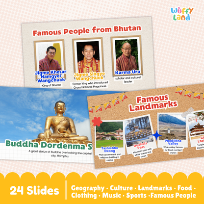 Bhutan Country Study Kid Friendly Geography & Culture PDF Slides