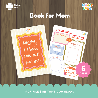 Book for Mom - Mother's Day Gift Printable - Keepsake Craft for Kids