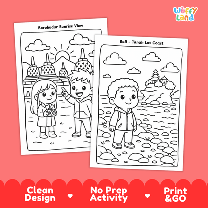 Indonesia Geography Coloring Pages Worksheets