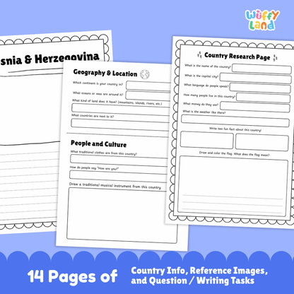 Bosnia & Herzegovina Country Research Project | Geography Worksheets and Writing Tasks