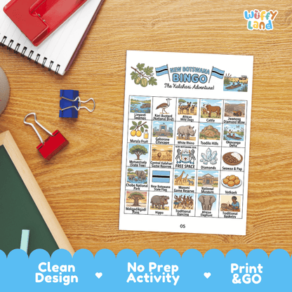 Botswana Geography Bingo Games Printable Country Study Activities