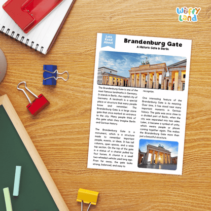 Brandenburg Gate Landmark Reading Passages and Comprehension Worksheets