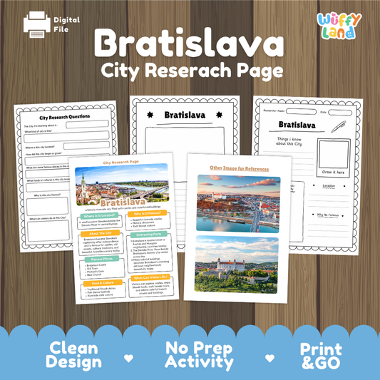 Bratislava Slovakia City Research Project Worksheets and Fact Sheet Activity