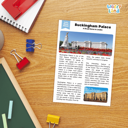 Buckingham Palace Landmark Reading Passages and Comprehension Worksheets