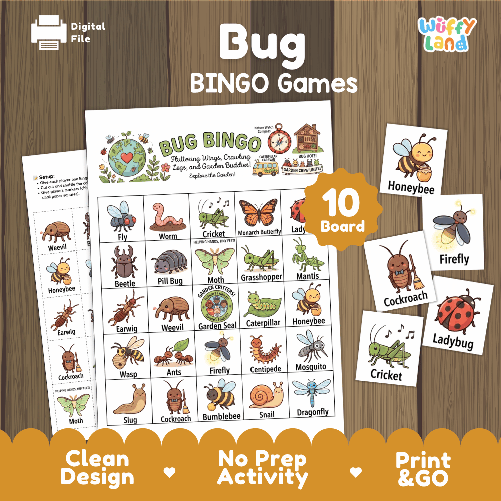 Bug Bingo Games Printable Activity