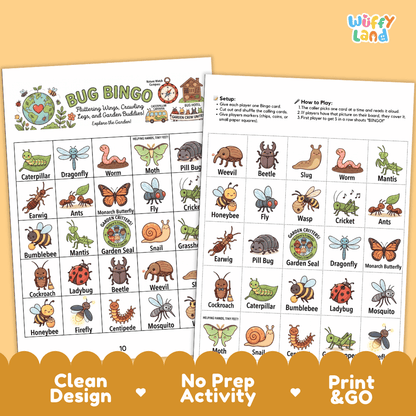 Bug Bingo Games Printable Activity