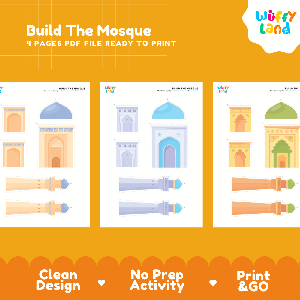 Build a Mosque Craft Printable Activity Worksheets