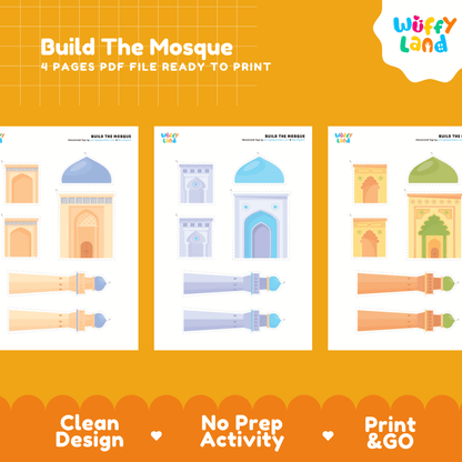 Build a Mosque Craft Printable Activity Worksheets