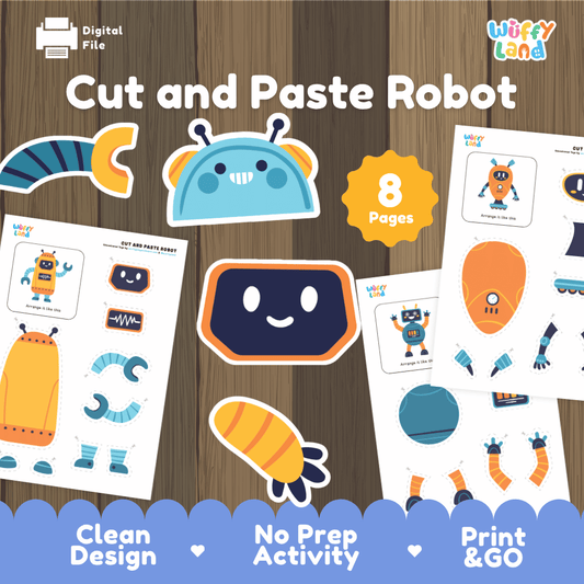 Build a Robot Cut and Paste Craft - Printable Robot Activity for Kids