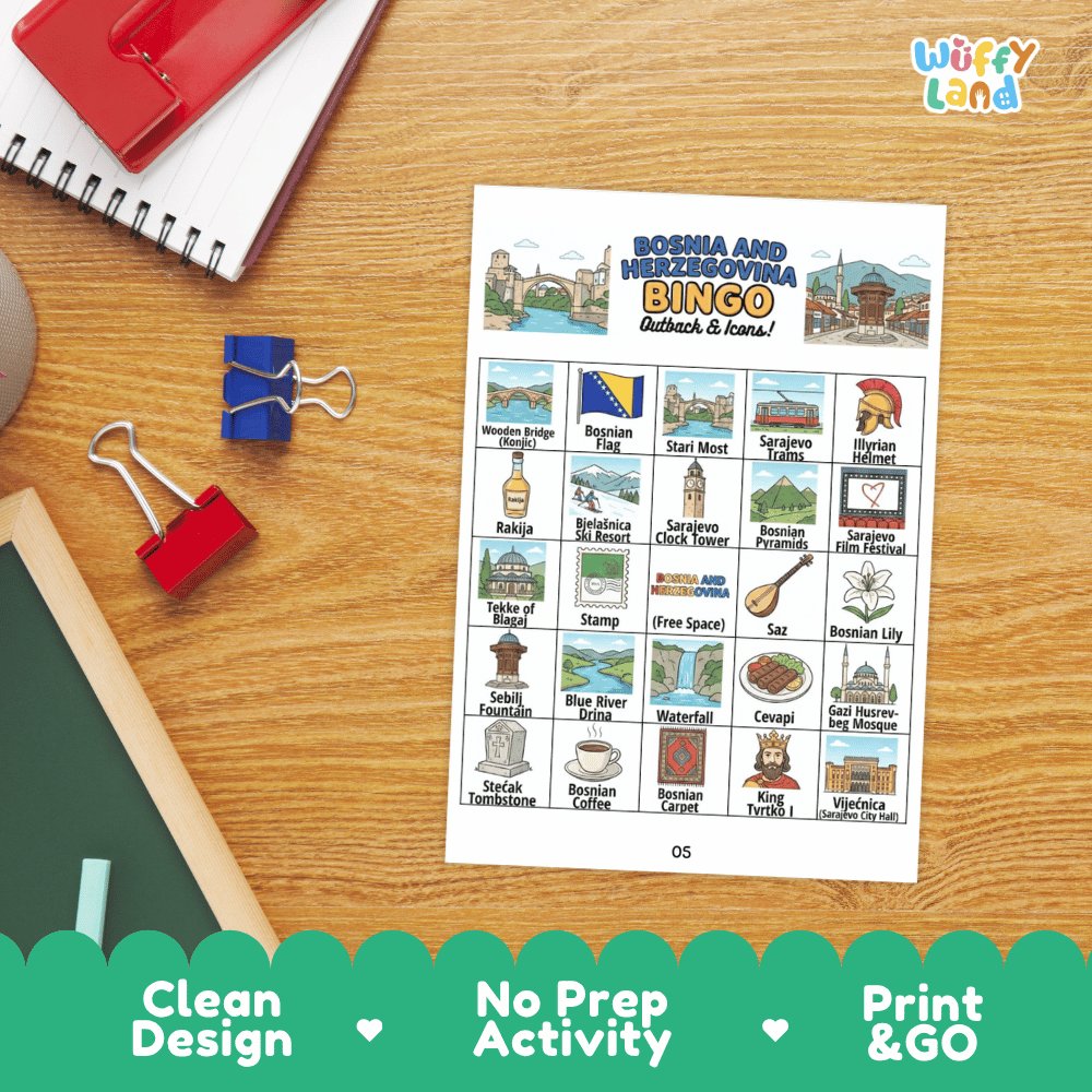 Bulgaria Geography BINGO Games Bulgarian Culture and Landmarks Activity