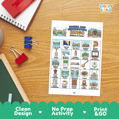 Bulgaria Geography BINGO Games Bulgarian Culture and Landmarks Activity