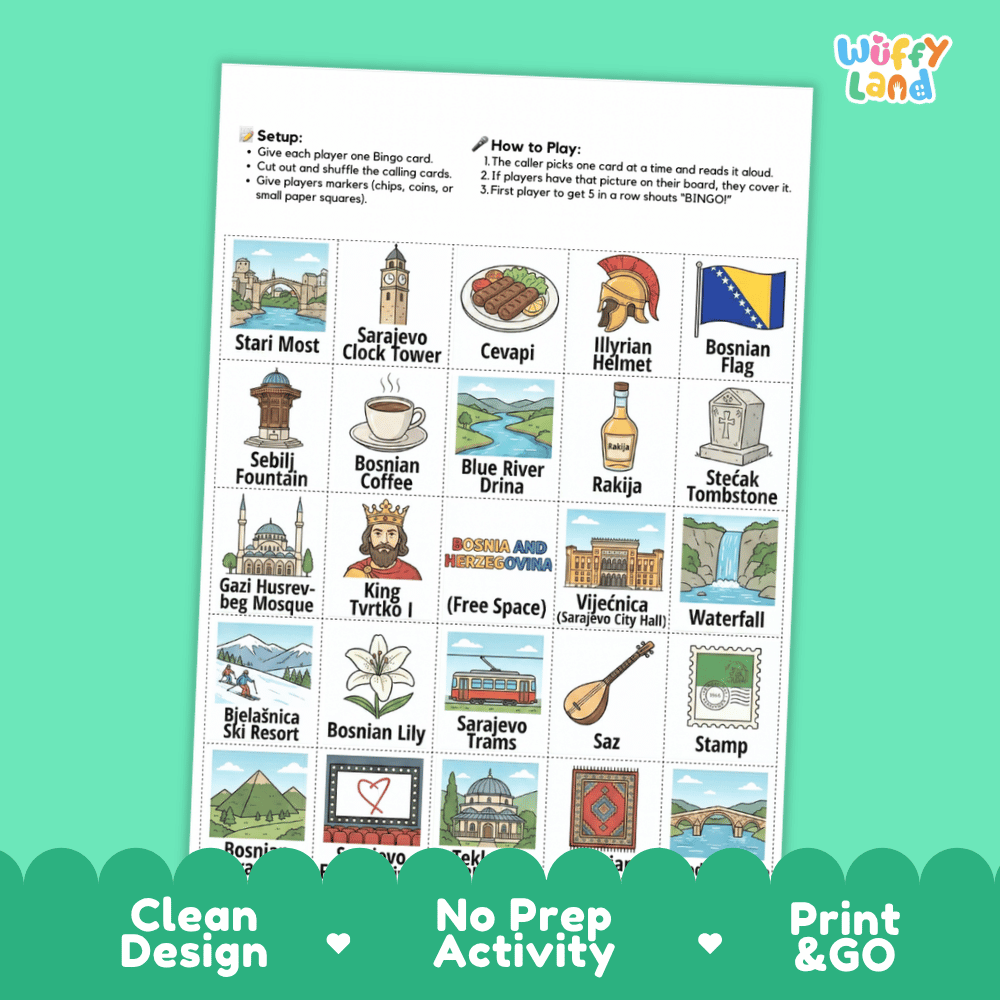 Bulgaria Geography BINGO Games Bulgarian Culture and Landmarks Activity