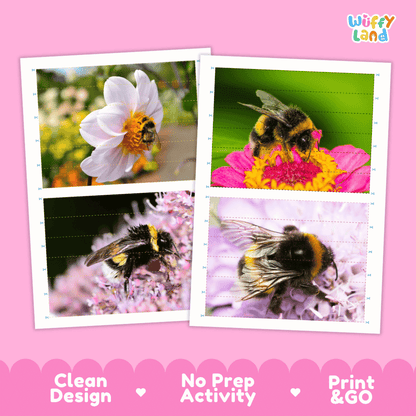 Bumblebee Cut and Match Activity Printables Worksheets