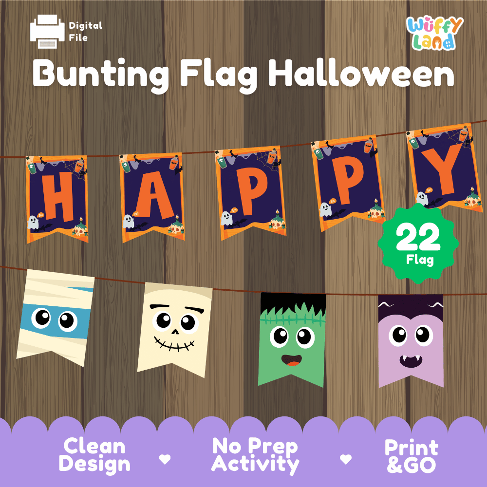 Bunting Flag Halloween Printable Banner Classroom Decoration