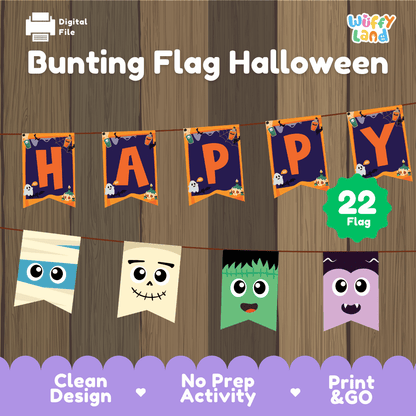 Bunting Flag Halloween Printable Banner Classroom Decoration