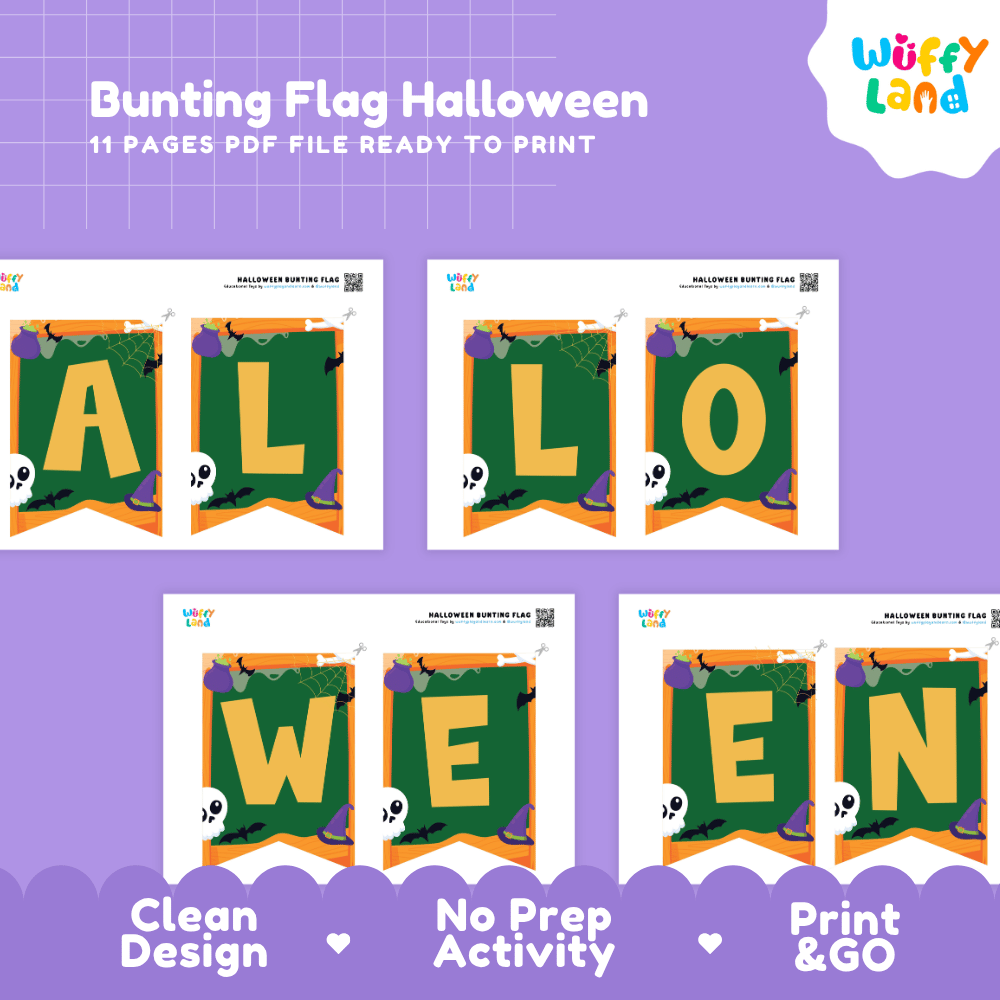 Bunting Flag Halloween Printable Banner Classroom Decoration