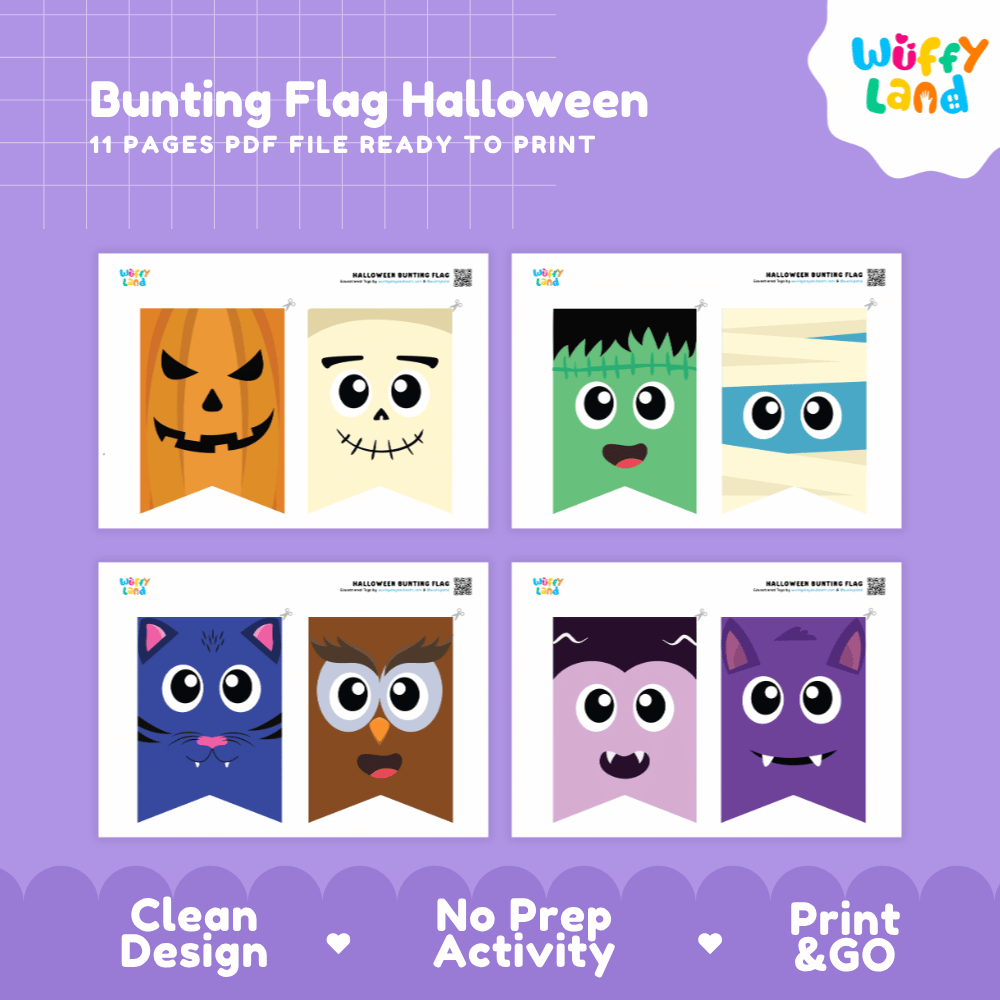 Bunting Flag Halloween Printable Banner Classroom Decoration