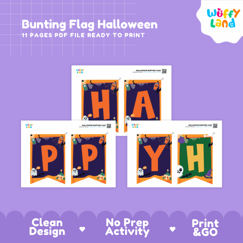 Bunting Flag Halloween Printable Banner Classroom Decoration
