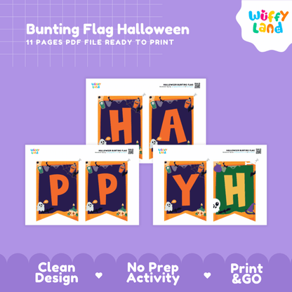 Bunting Flag Halloween Printable Banner Classroom Decoration