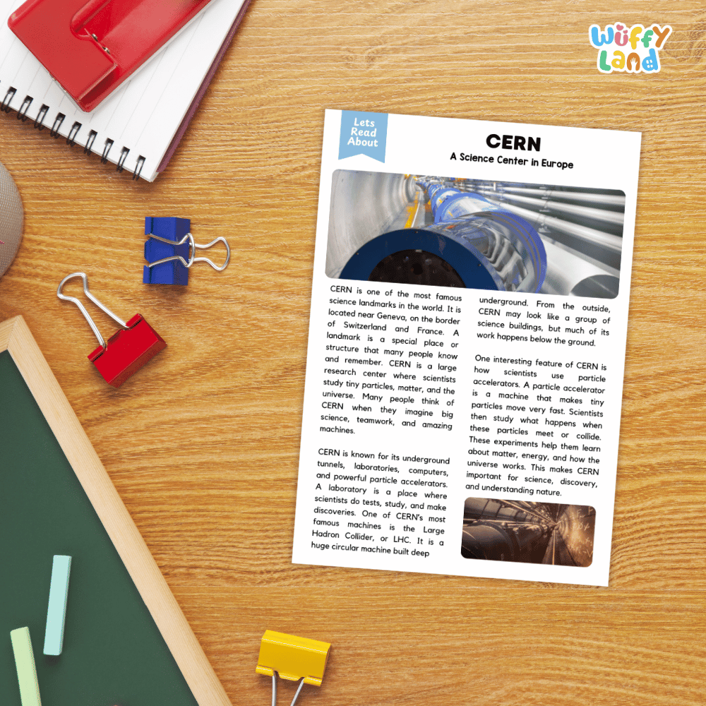 CERN Landmark Reading Passages and Comprehension Worksheets
