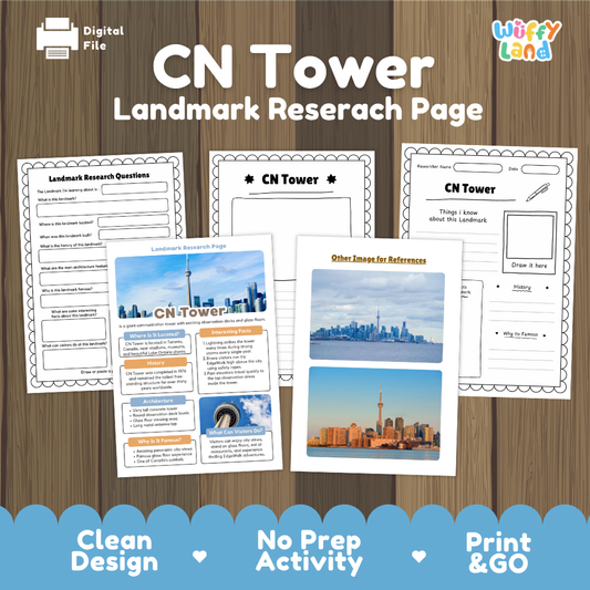 CN Tower Landmark Research Project Worksheets and Fact Page