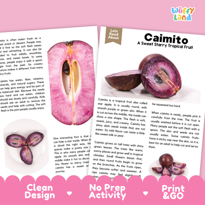 Teacher answer key page showing complete question solutions for Caimito nature and science reading comprehension practice