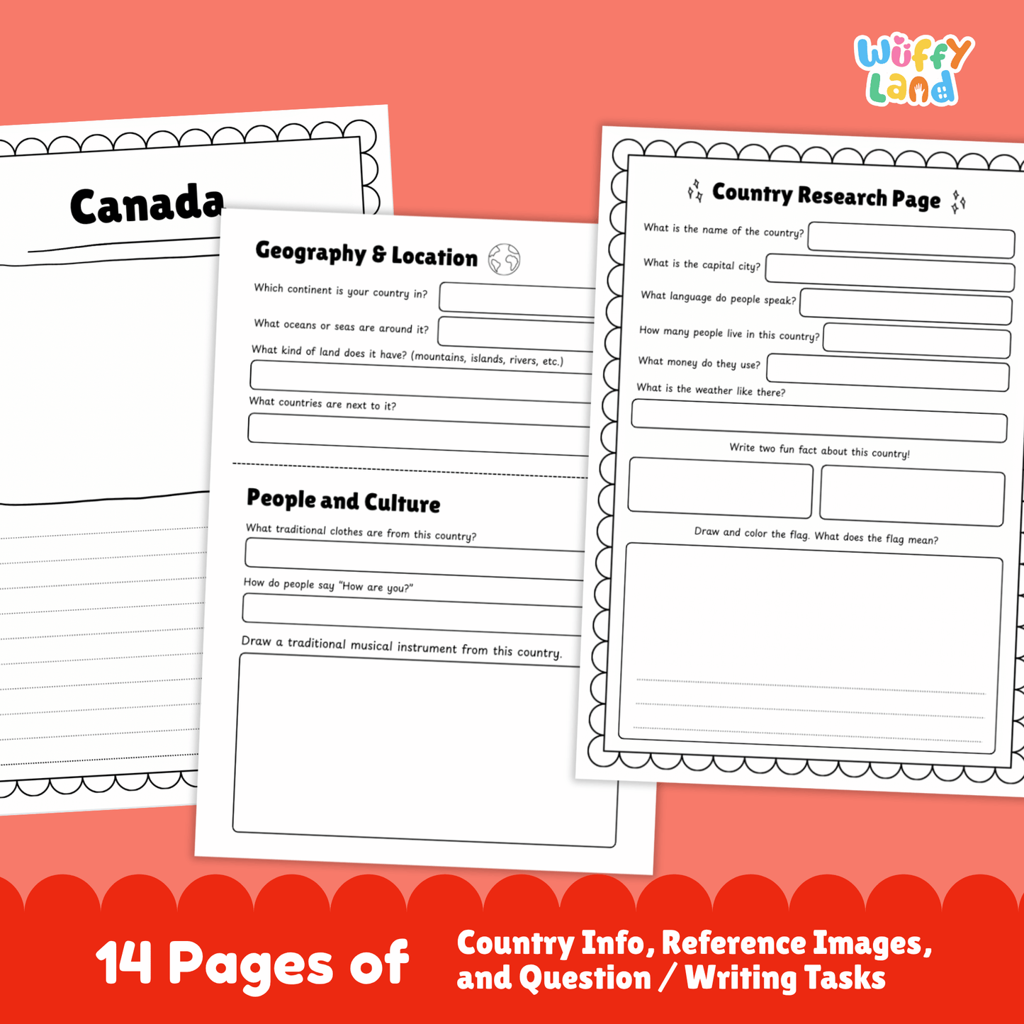 CANADA Country Research Project | Printable Geography Worksheets Social Studies