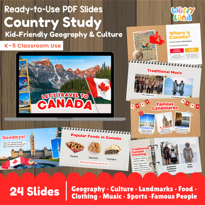 Canada Country Study Kid Friendly Geography & Culture PDF Slides