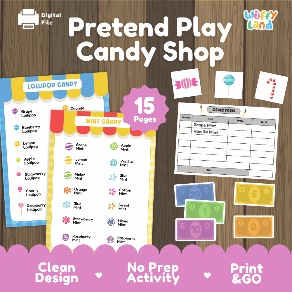 Candy Shop Dramatic Play Pretend Play Center Printable Activity