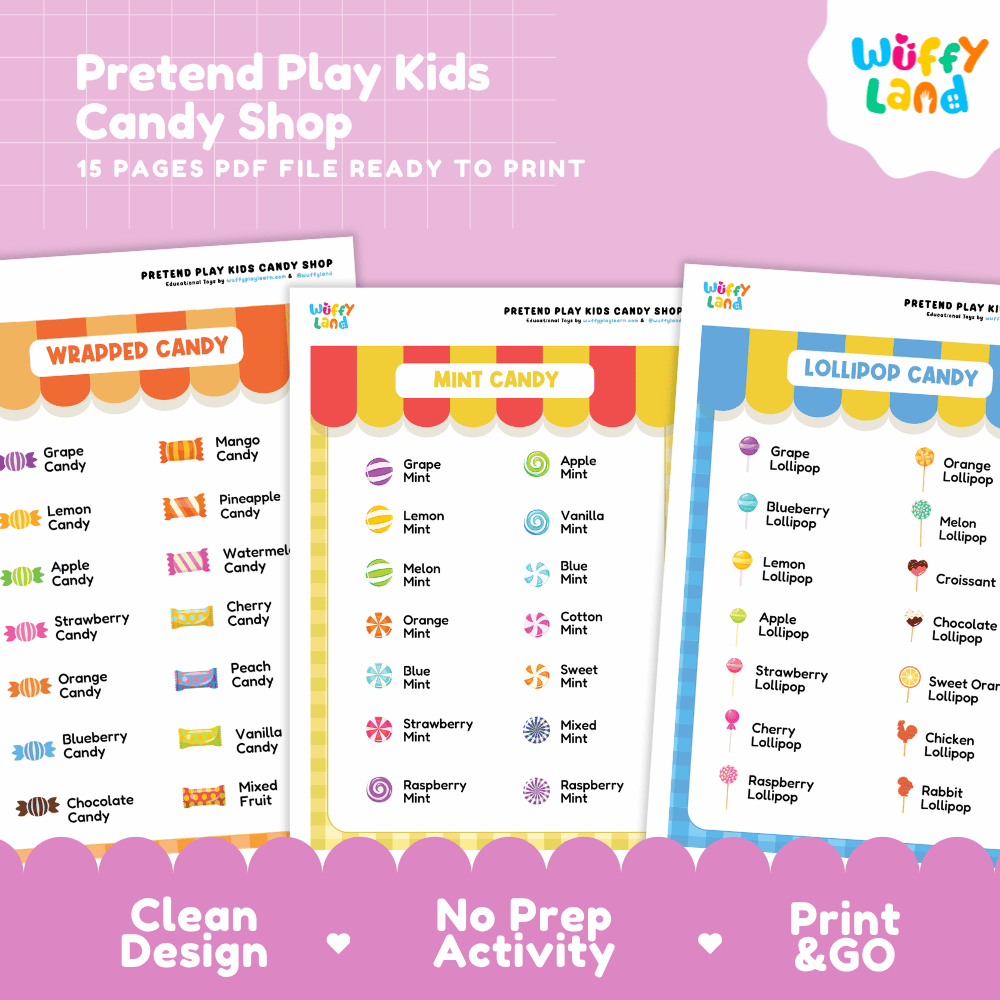 Candy Shop Dramatic Play Pretend Play Center Printable Activity